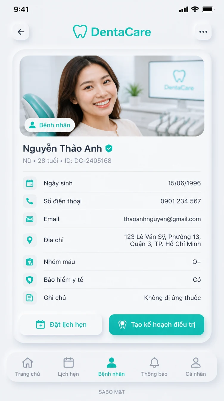 Giao diện mobile phòng khám nha khoa — màn 8