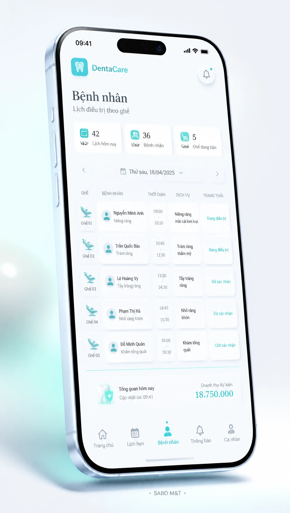 Giao diện mobile phòng khám nha khoa — màn 4