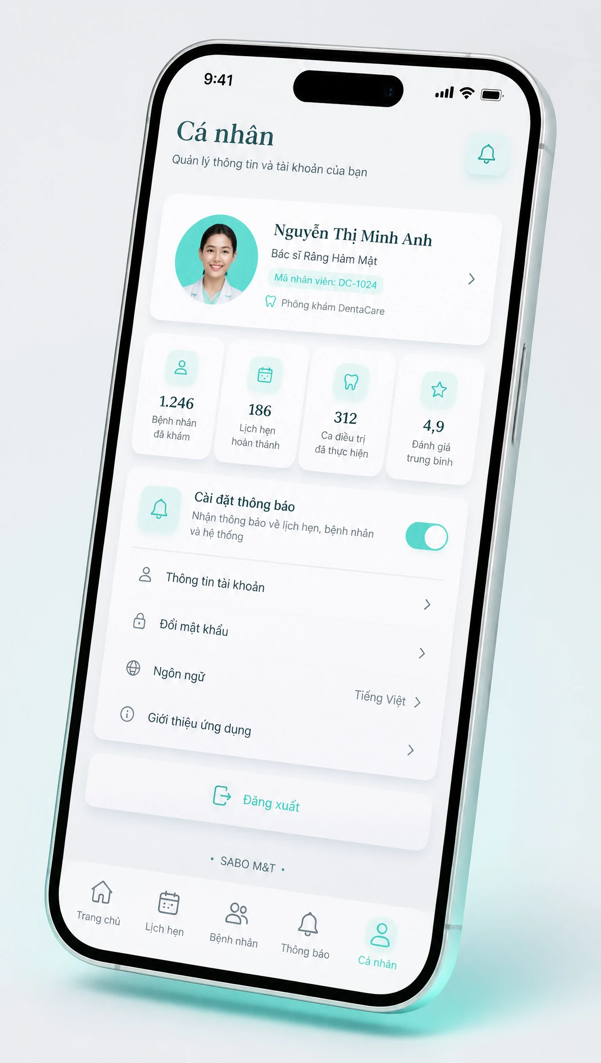 Giao diện mobile phòng khám nha khoa — màn 5
