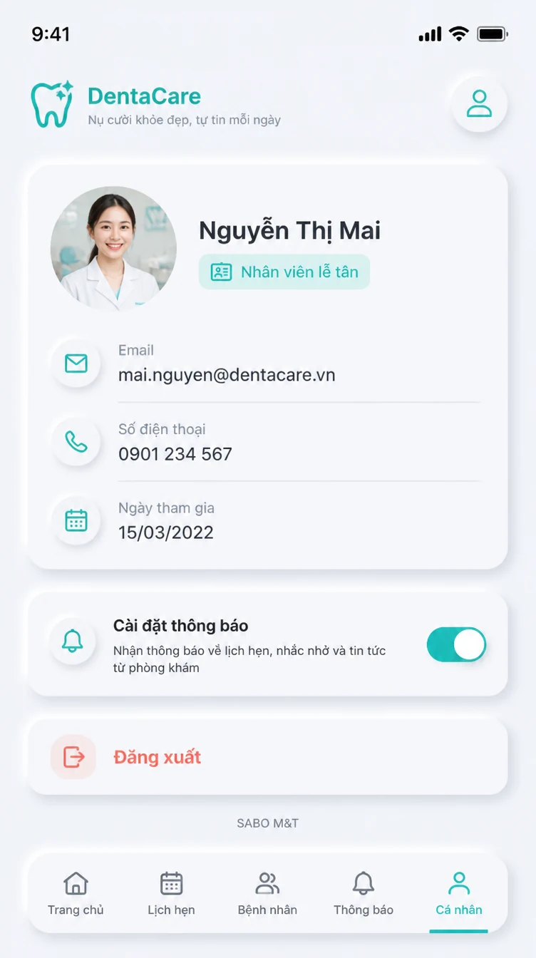 Giao diện mobile phòng khám nha khoa — màn 10