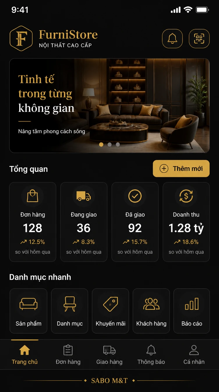 Giao diện mobile cửa hàng nội thất — màn 6
