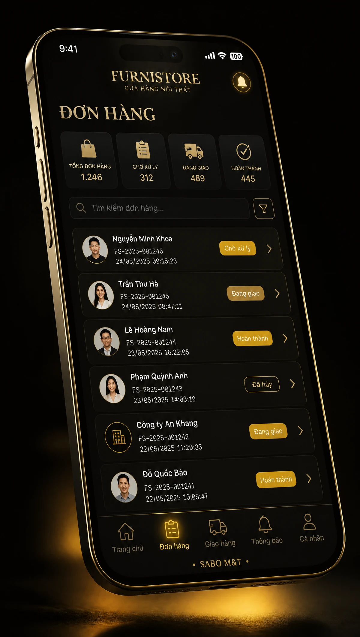 Giao diện mobile cửa hàng nội thất — màn 2
