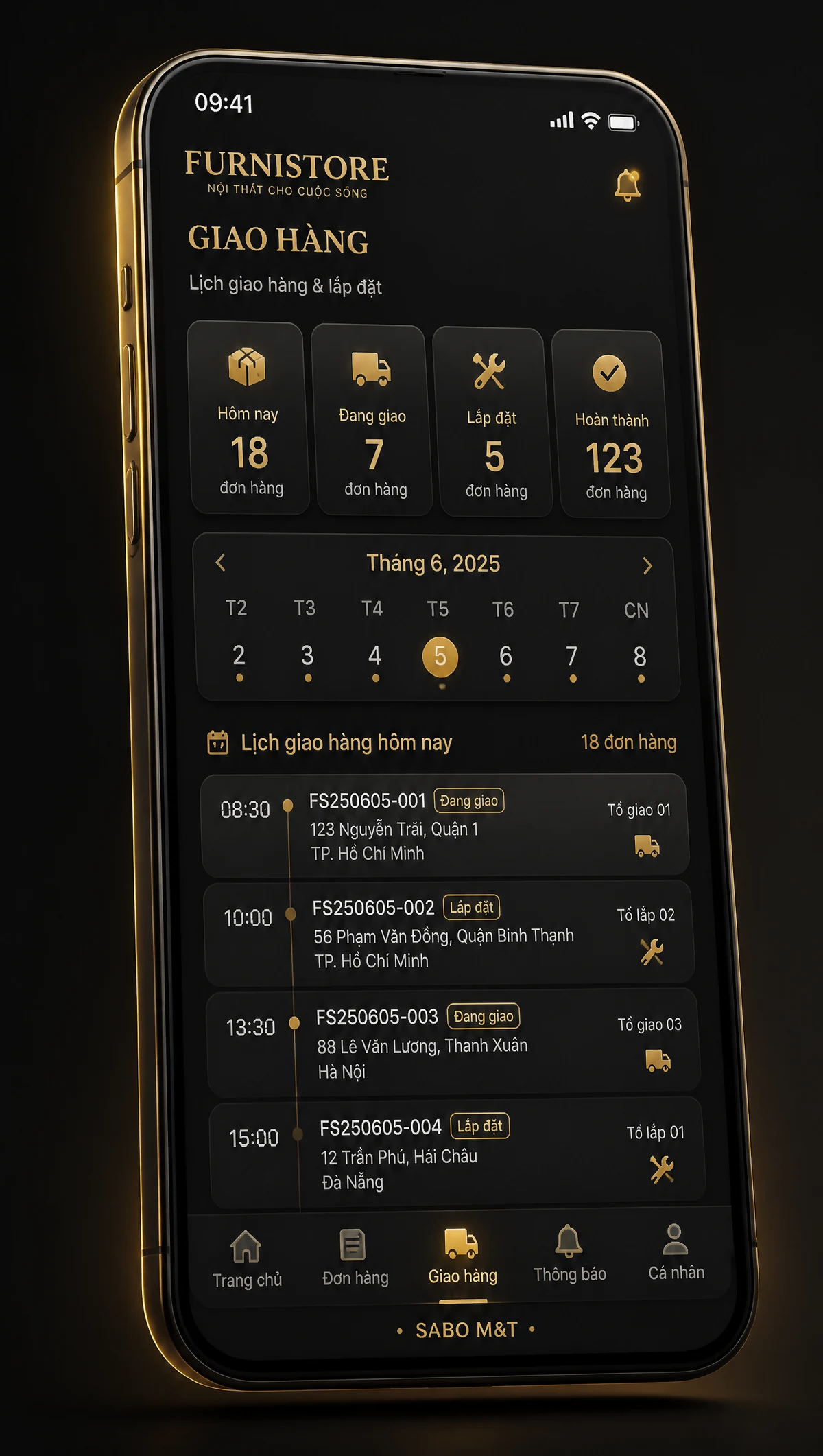 Giao diện mobile cửa hàng nội thất — màn 4