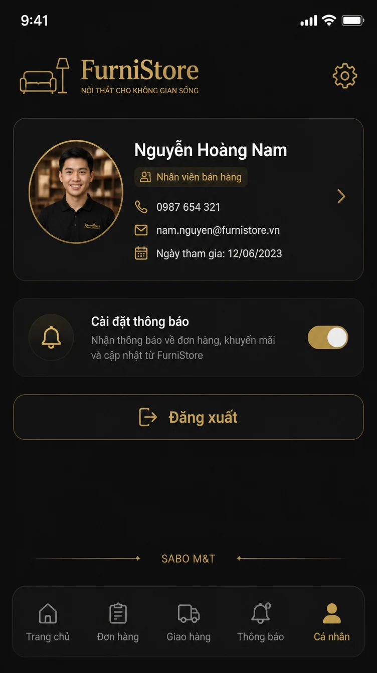 Giao diện mobile cửa hàng nội thất — màn 10