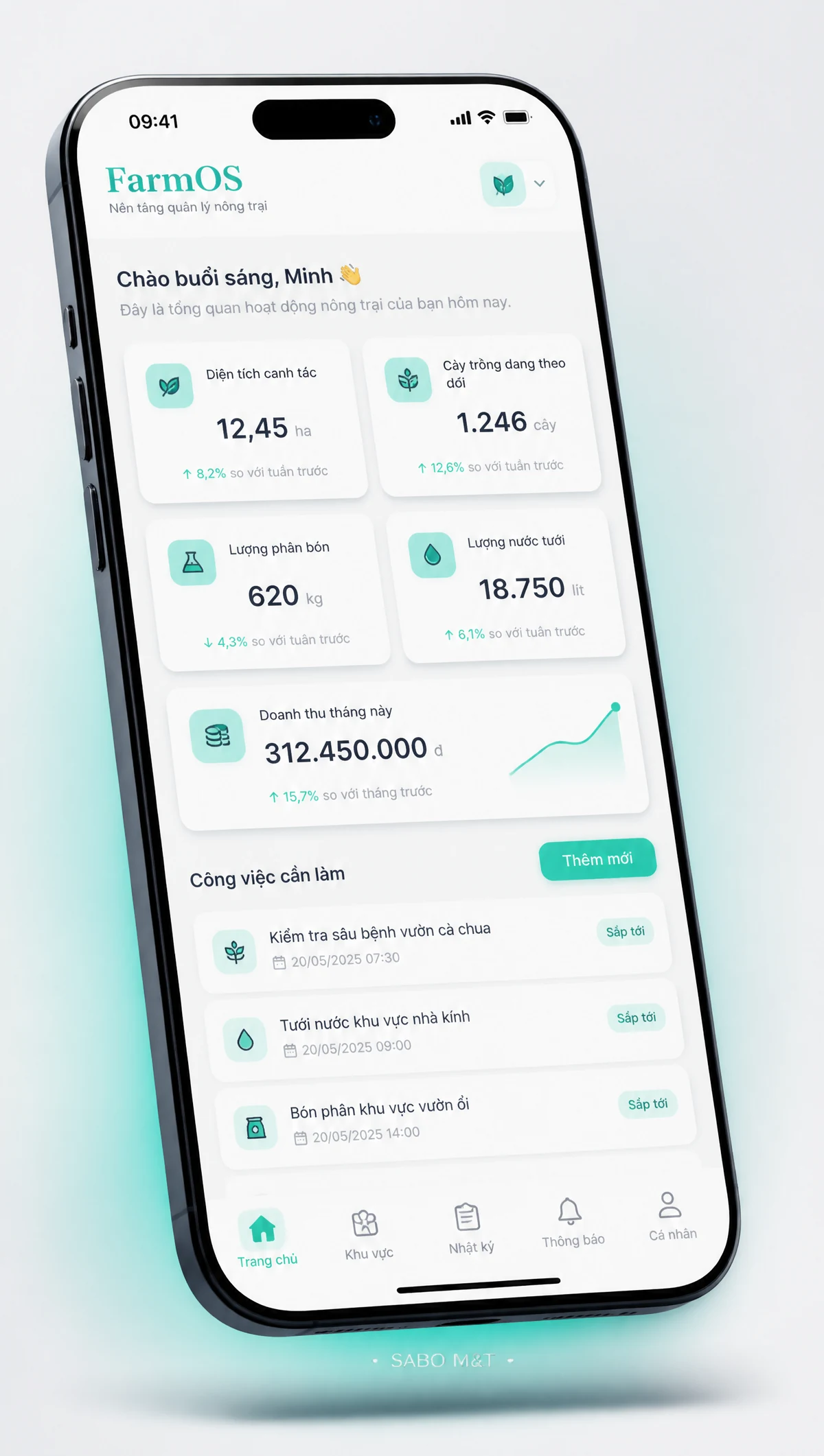Giao diện mobile nông trại – trang trại — màn 1