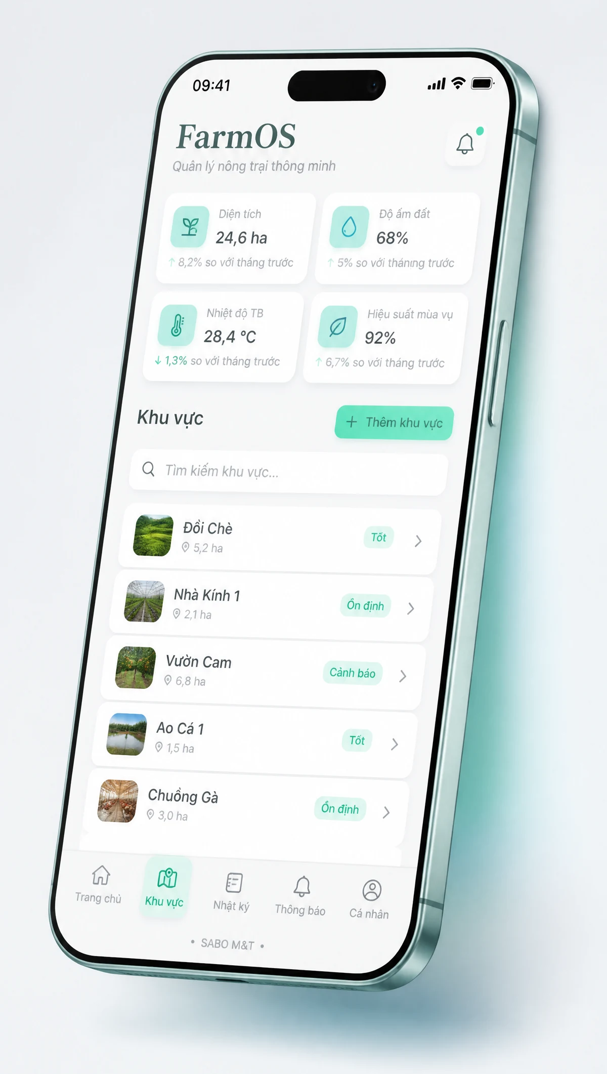 Giao diện mobile nông trại – trang trại — màn 2