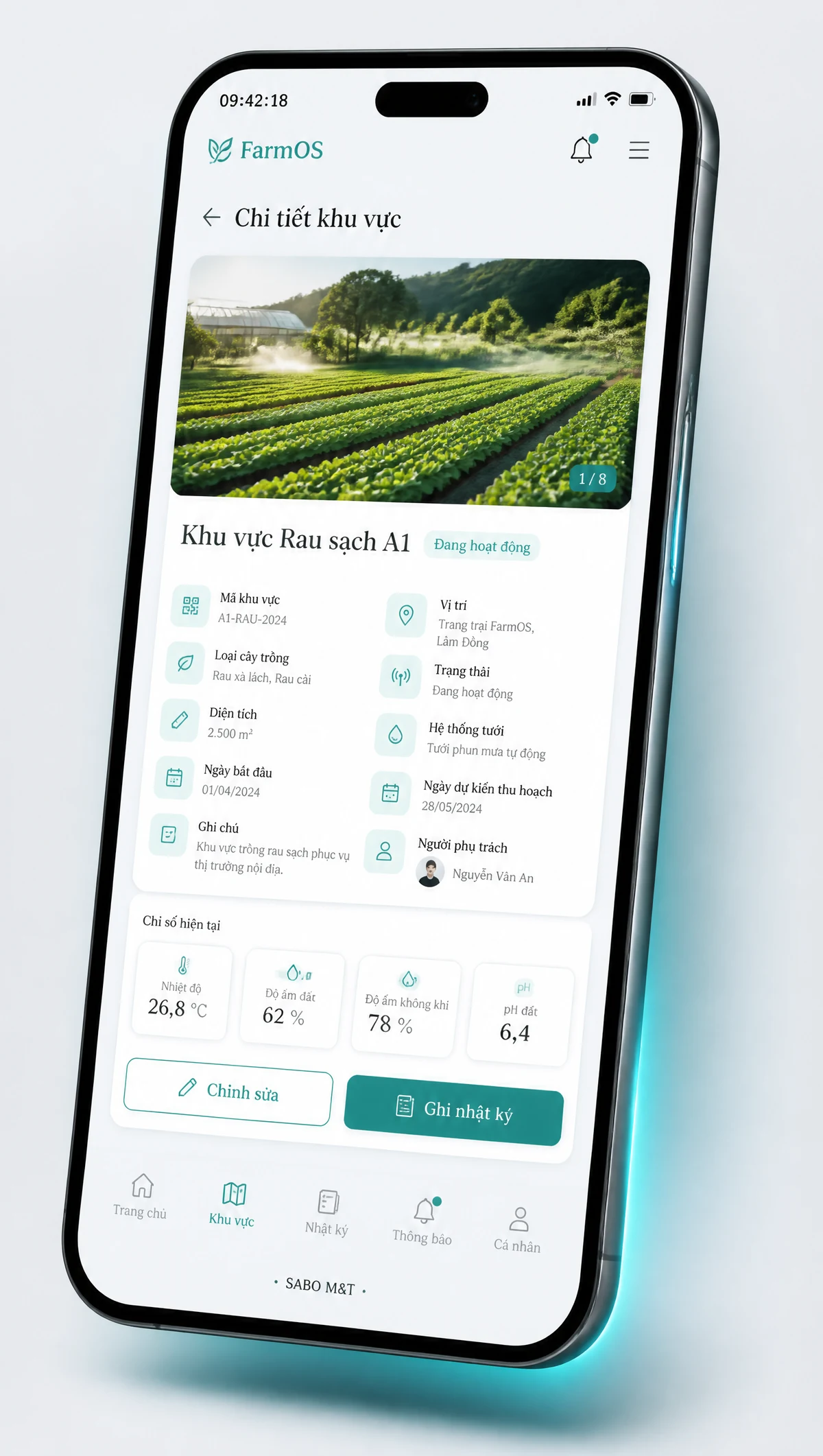Giao diện mobile nông trại – trang trại — màn 3