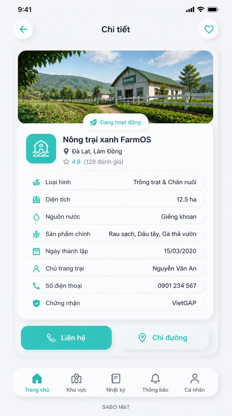 Giao diện mobile nông trại – trang trại — màn 8