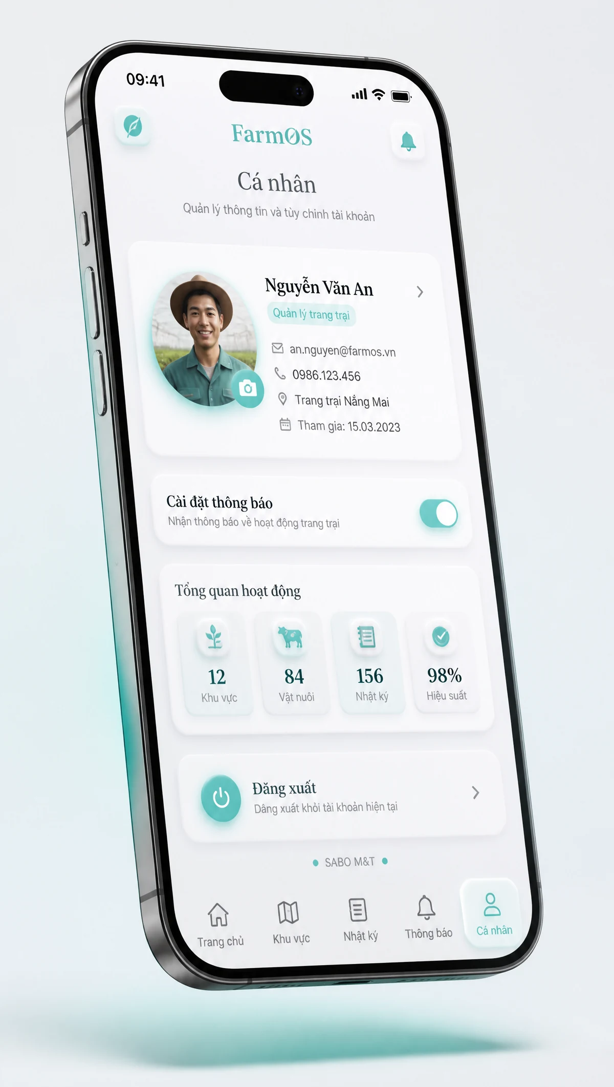 Giao diện mobile nông trại – trang trại — màn 5