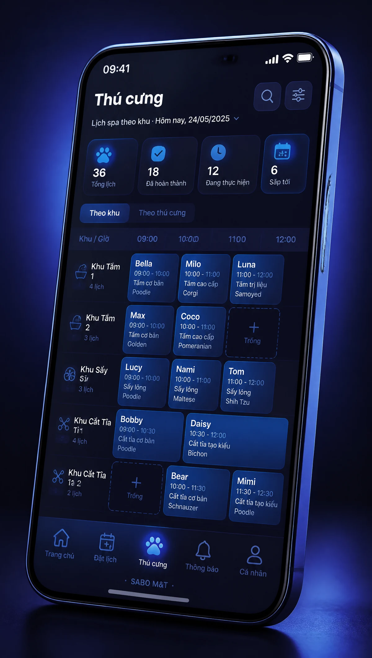 Giao diện mobile spa thú cưng — màn 4