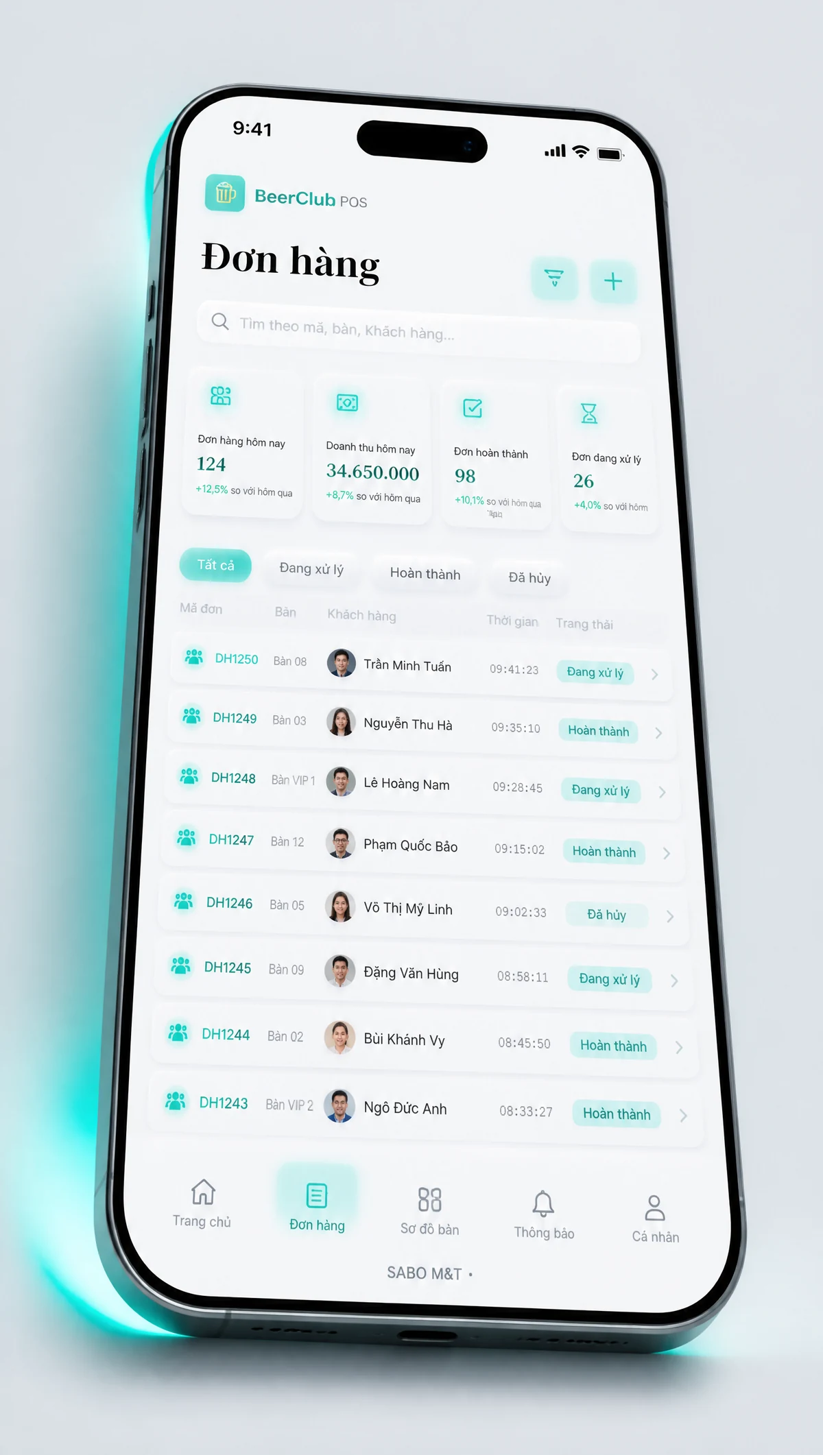 Giao diện mobile quán nhậu – beer club — màn 2