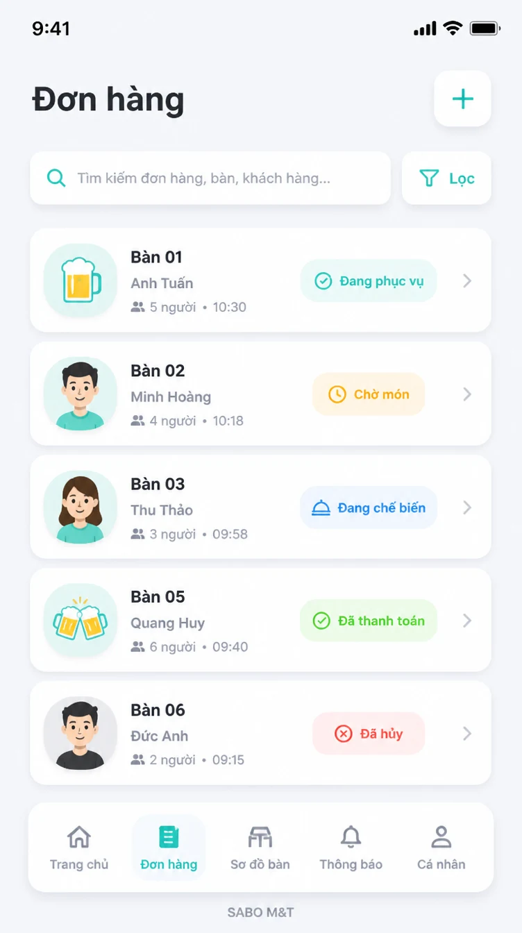Giao diện mobile quán nhậu – beer club — màn 7