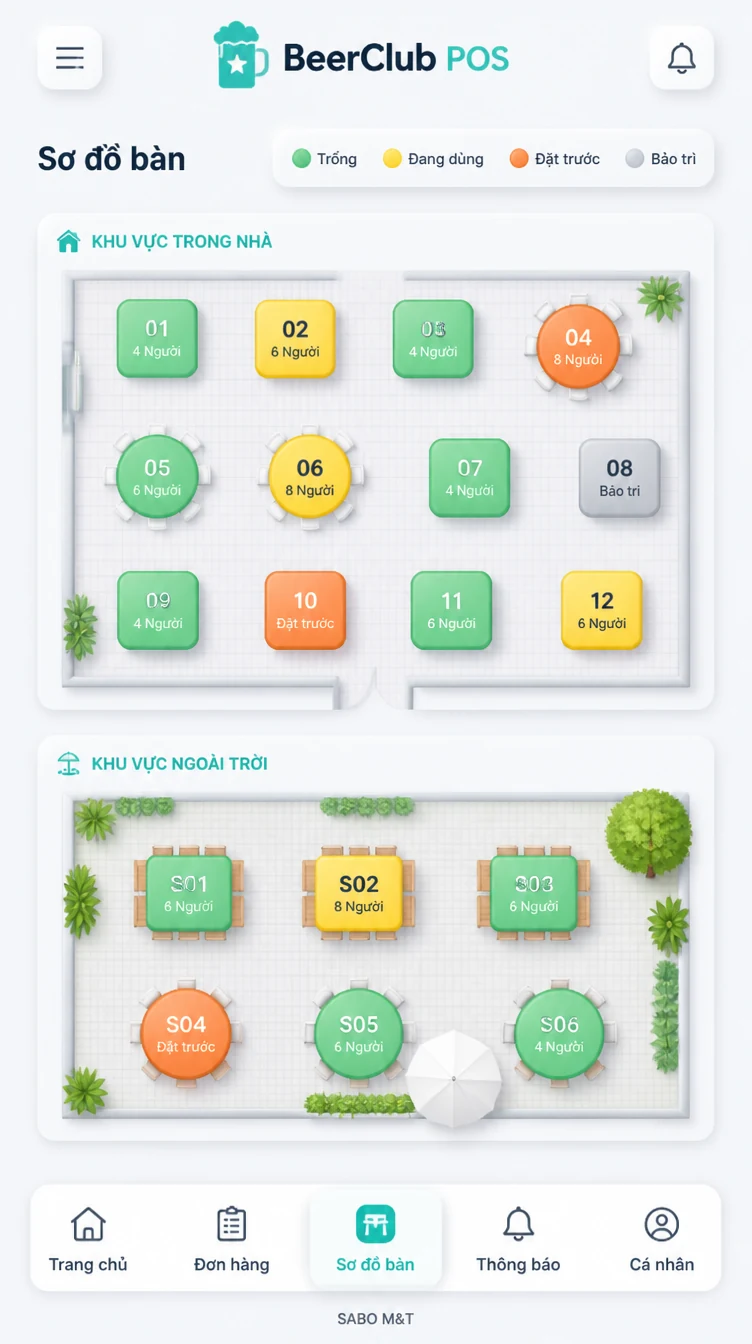 Giao diện mobile quán nhậu – beer club — màn 9