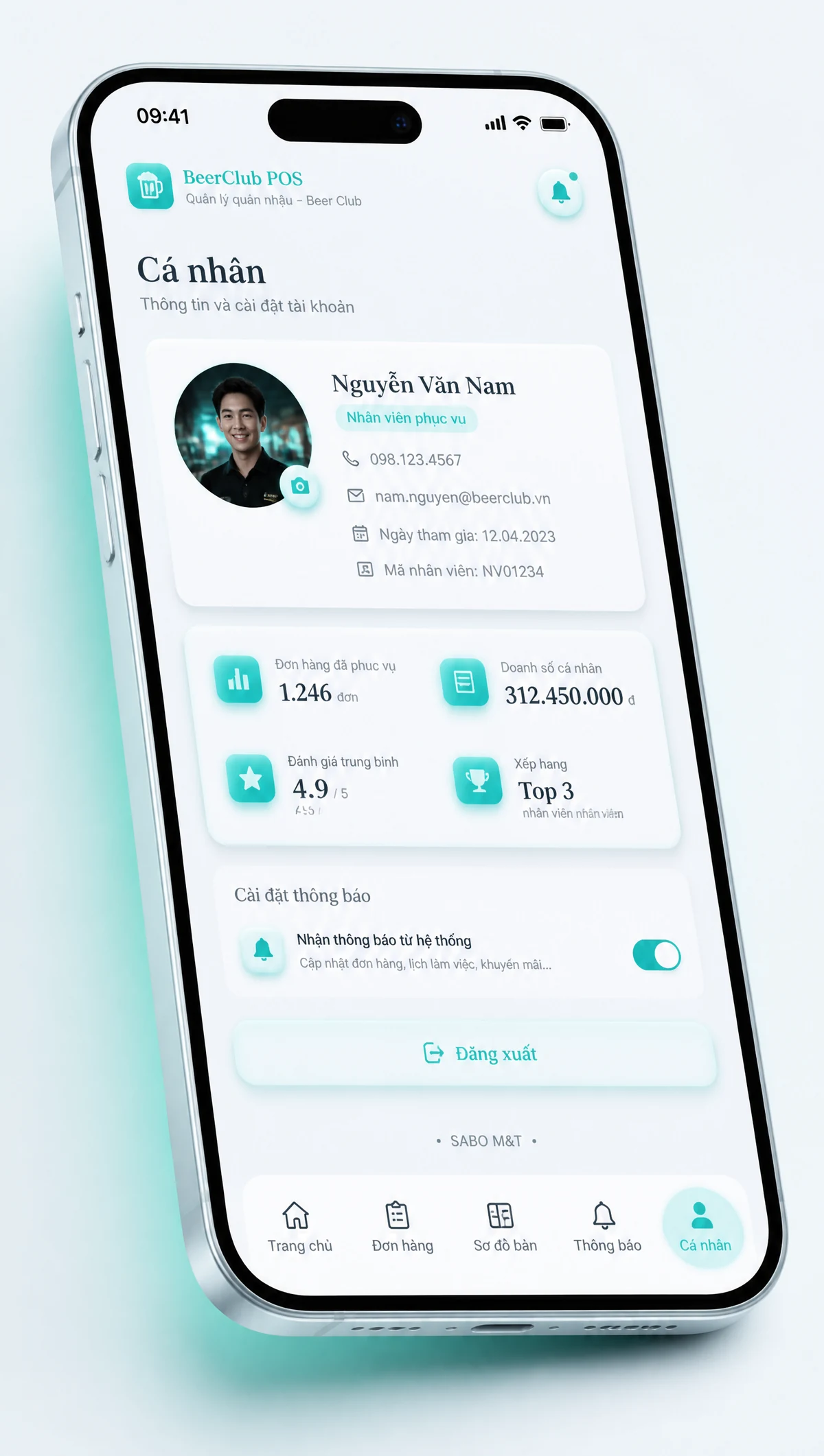 Giao diện mobile quán nhậu – beer club — màn 5
