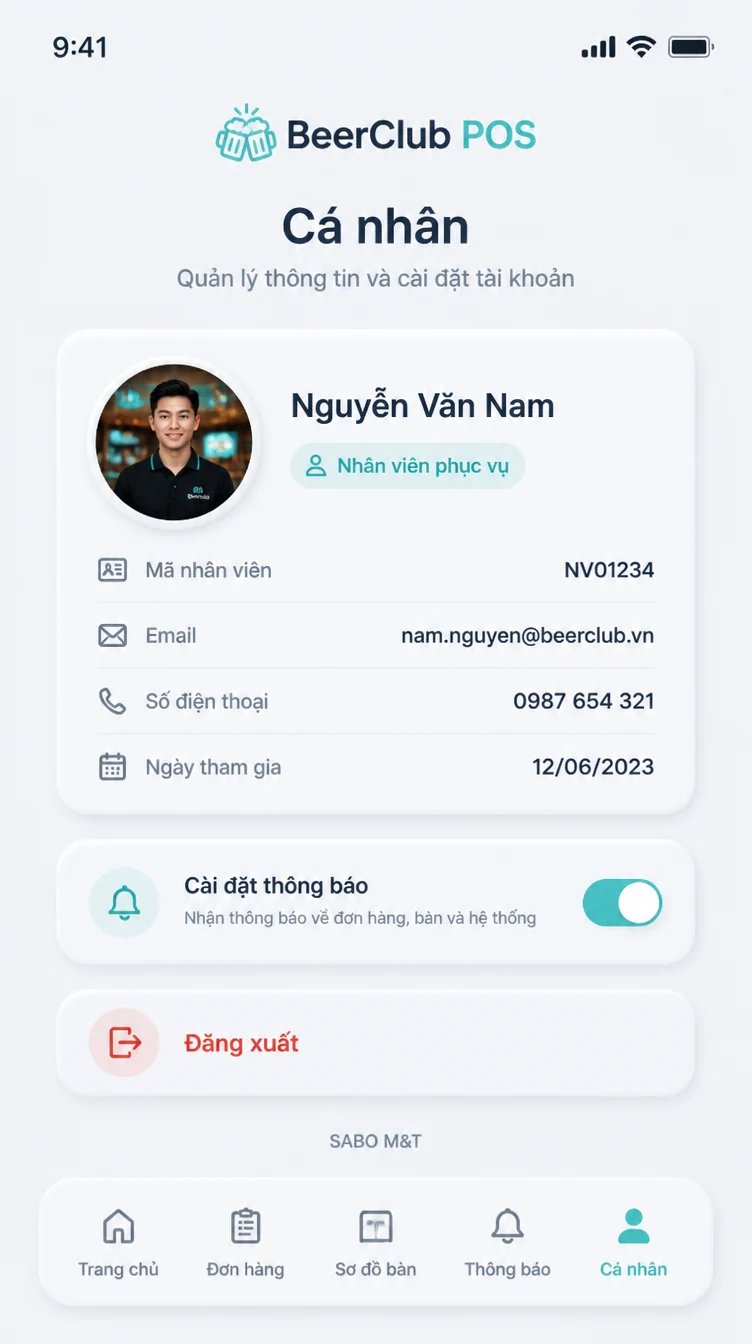 Giao diện mobile quán nhậu – beer club — màn 10