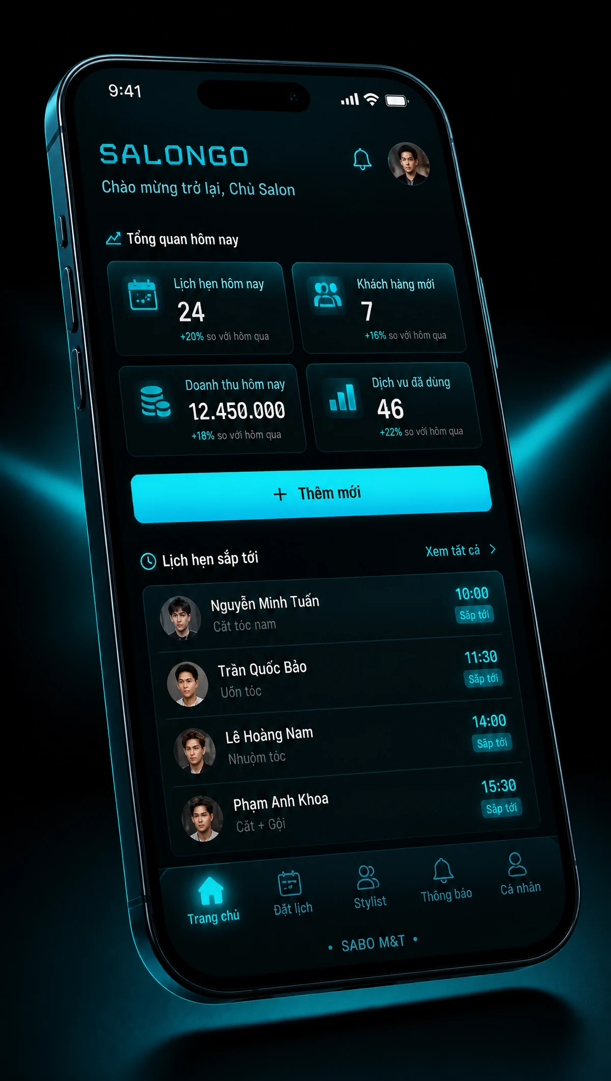 Giao diện mobile salon tóc – barber shop — màn 1