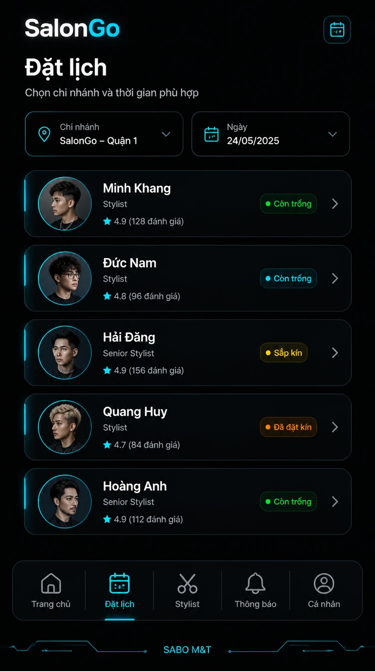 Giao diện mobile salon tóc – barber shop — màn 7
