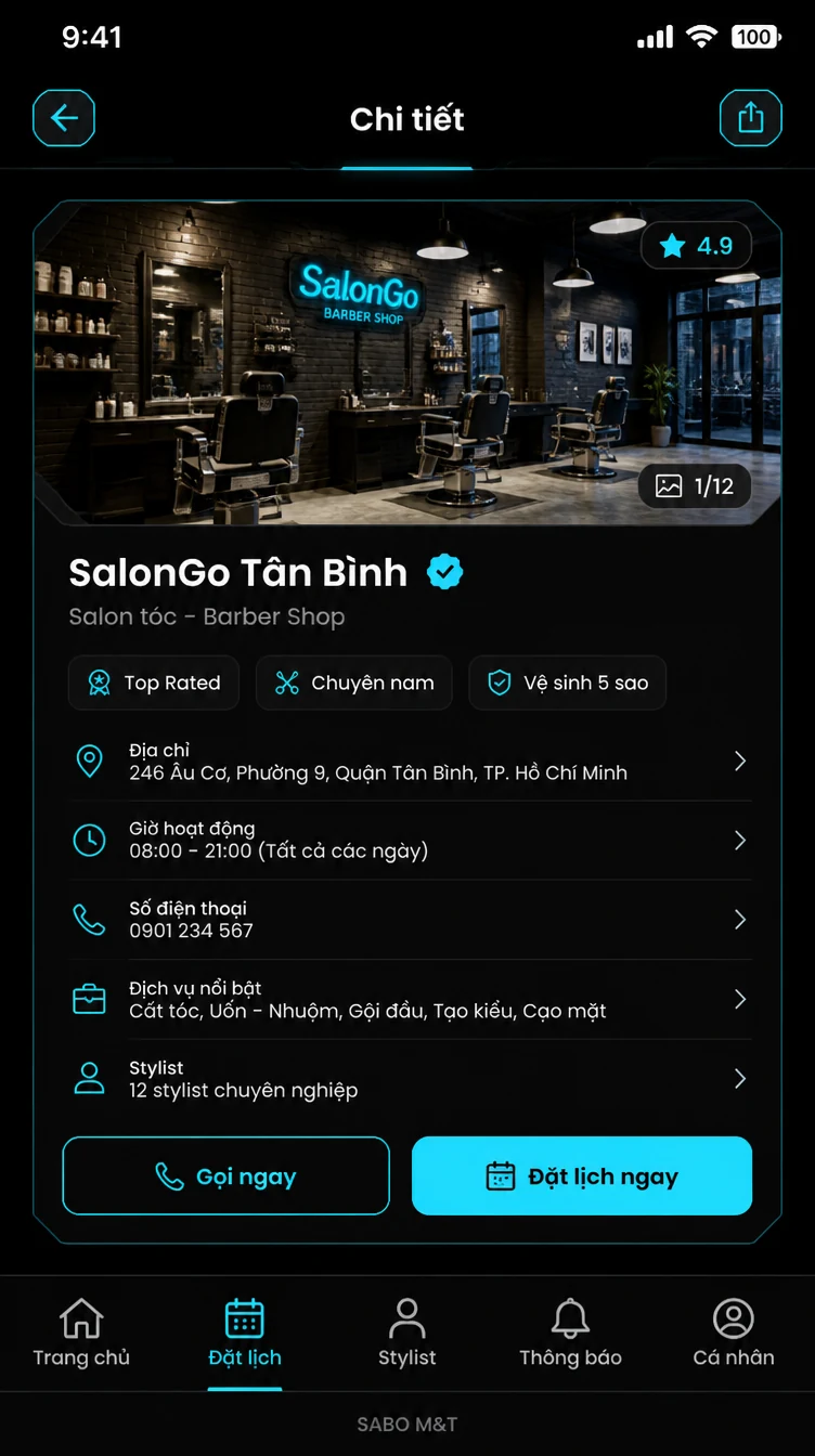 Giao diện mobile salon tóc – barber shop — màn 8