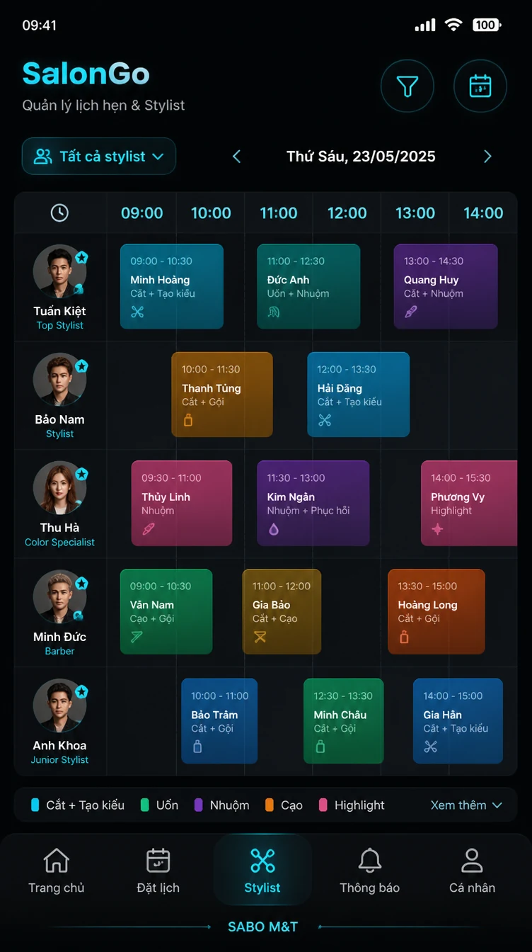 Giao diện mobile salon tóc – barber shop — màn 9