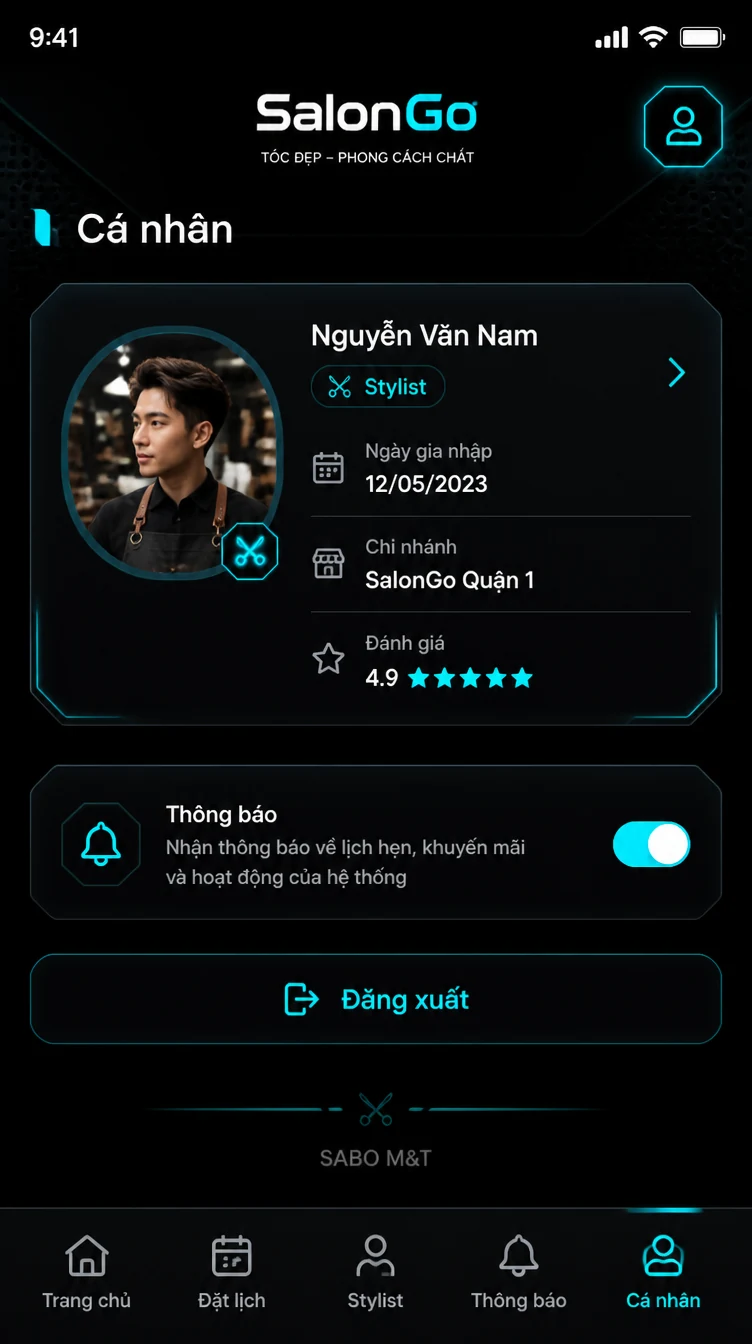 Giao diện mobile salon tóc – barber shop — màn 10