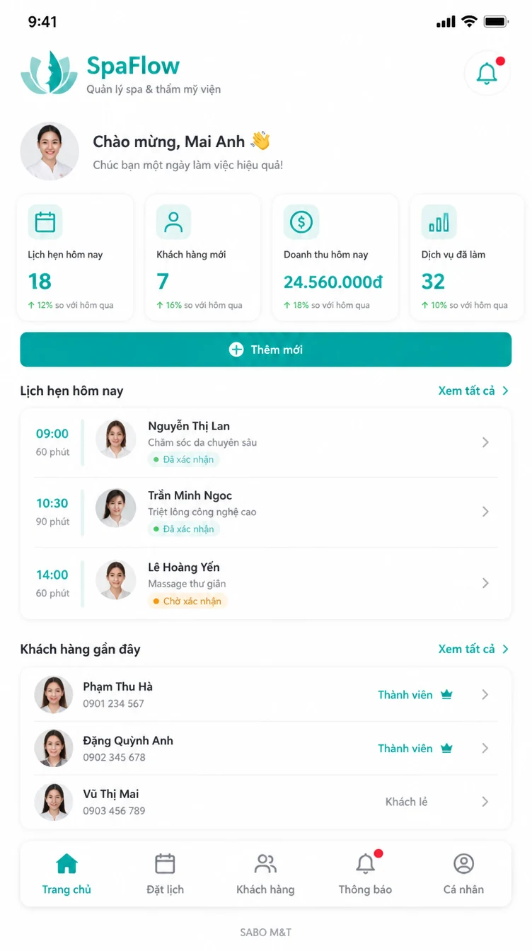 Giao diện mobile spa & thẩm mỹ viện — màn 6