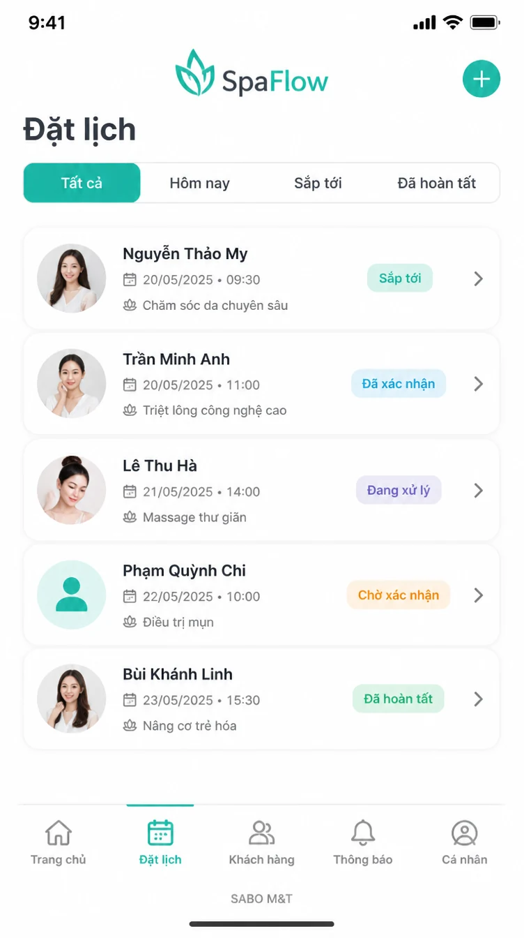 Giao diện mobile spa & thẩm mỹ viện — màn 7