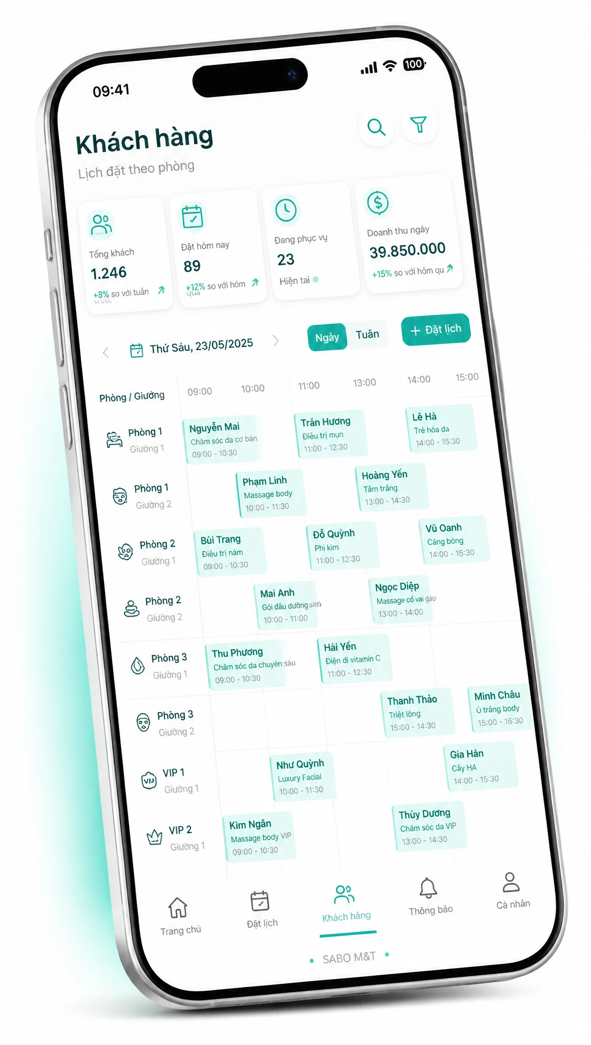 Giao diện mobile spa & thẩm mỹ viện — màn 4