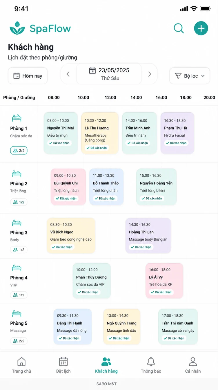 Giao diện mobile spa & thẩm mỹ viện — màn 9