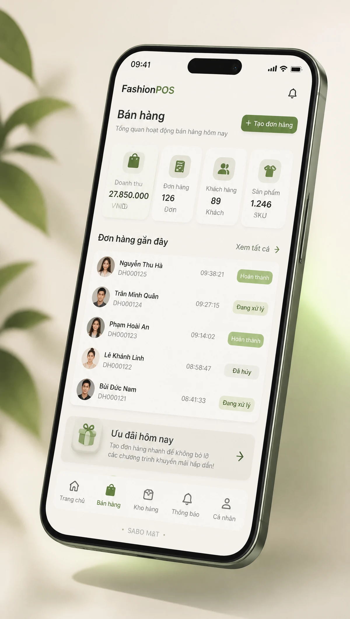 Giao diện mobile cửa hàng thời trang — màn 2