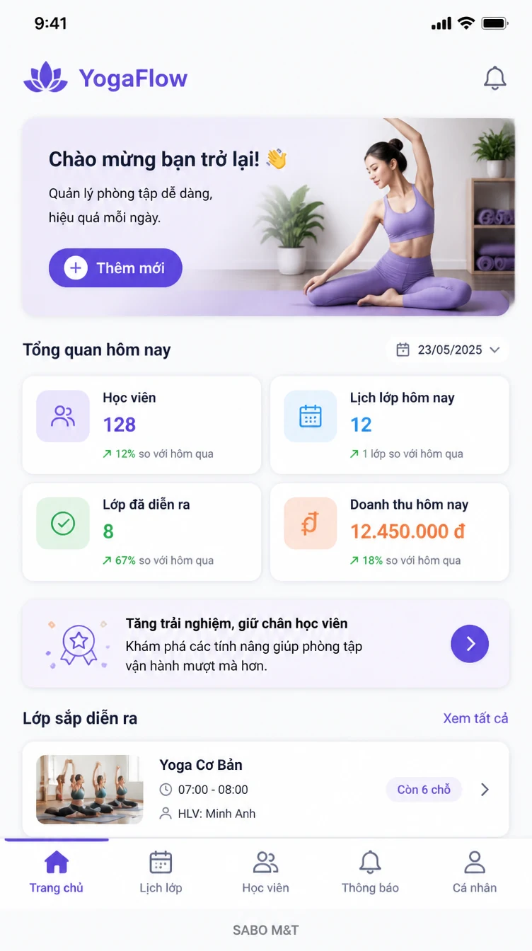 Giao diện mobile phòng yoga – pilates — màn 6